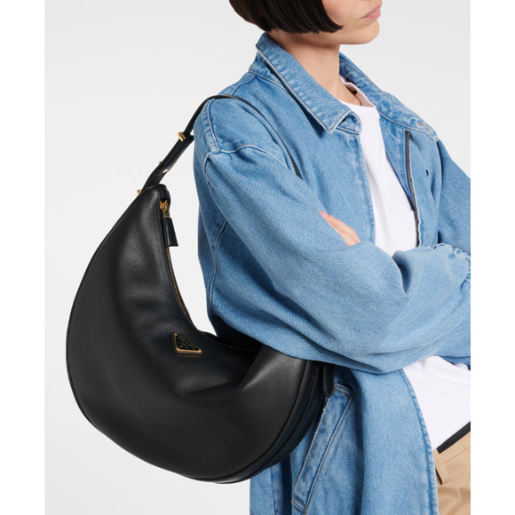 $4200 NEW PRADA BLACK LEATHER ARQUE LARGE HOBO BAG PURSE AUTHENTIC NWT! - Picture 2 of 16